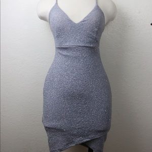 Sparkly Silver Tight-Fitted Short Hoco Dress